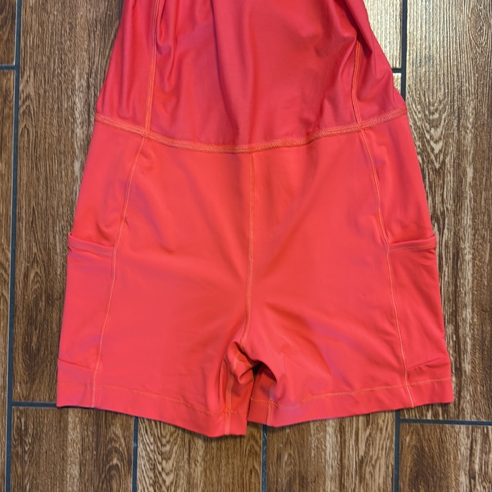 lululemon athletica Coral Red Sleeveless Jumpsuit Romper - Picture 3 of 4